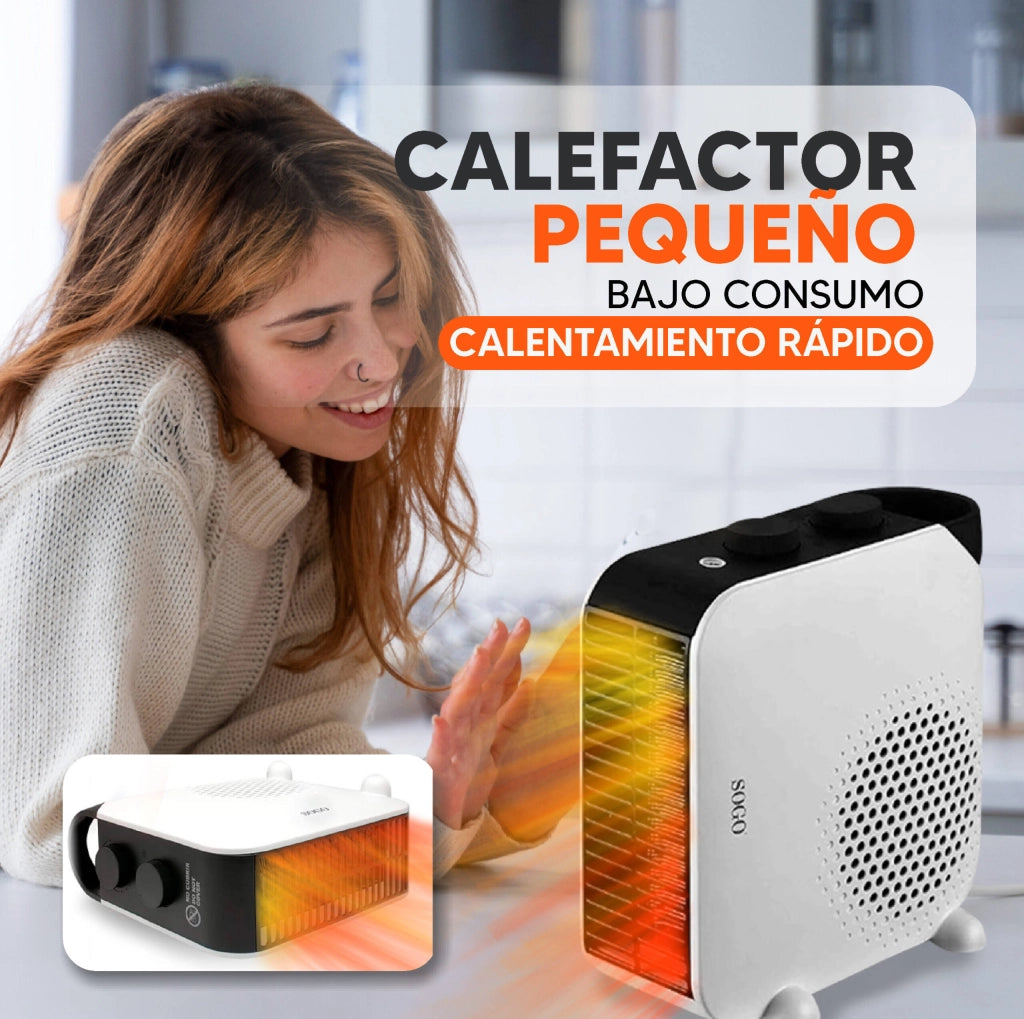 Termoventilatore elettrico turbo 2000W, 2 velocità e posizioni, termostato regolabile, riscaldamento rapido casa - SOGO