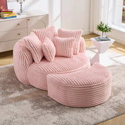 Poltrona da lettura con pouf e 5 cuscini rosa