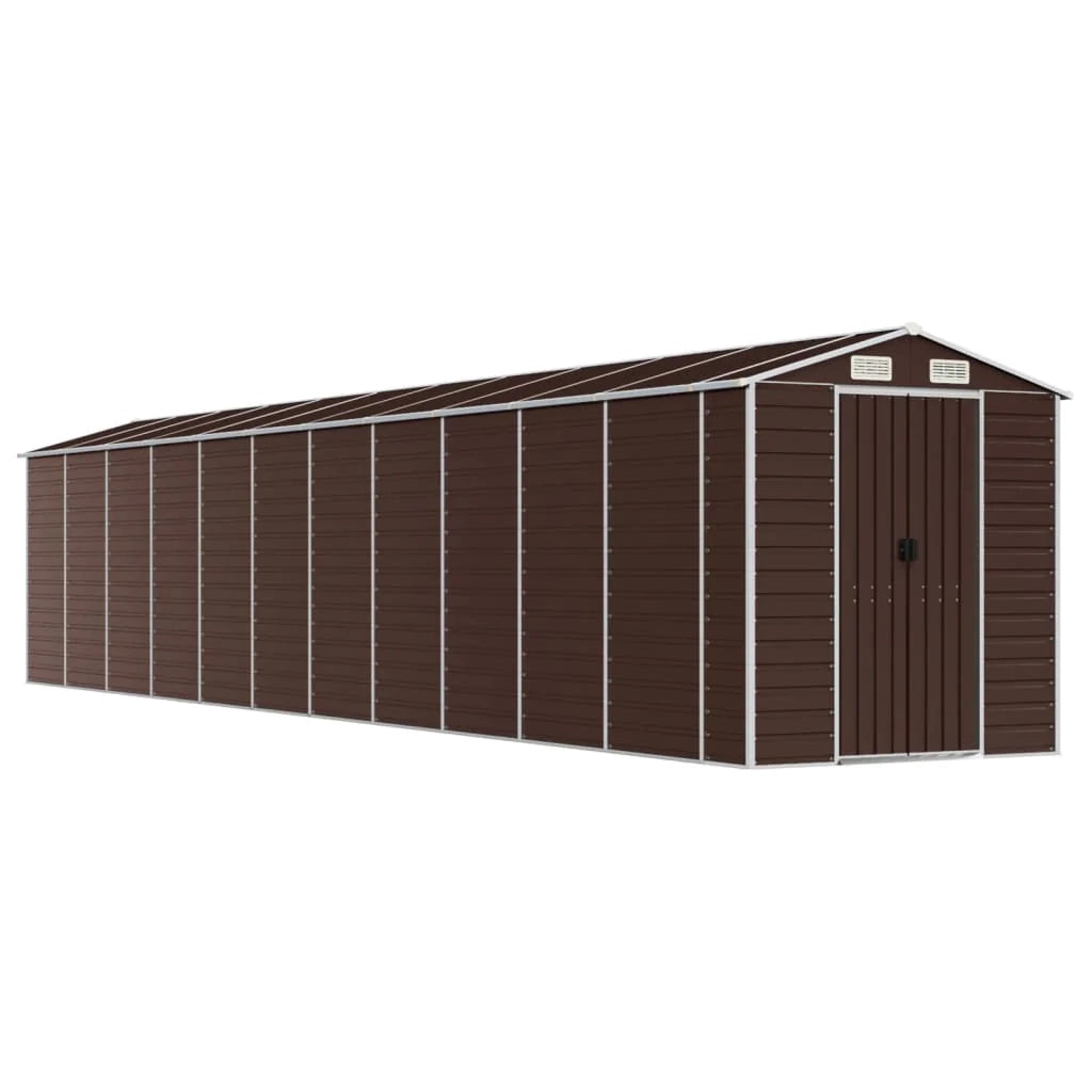 Casetta da giardino cabina ripostiglio casetta da esterno robusta casetta per attrezzi 191 x 980 x 198 cm acciaio zincato marrone 02_0022278