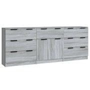 Buffet credenza cassettiera armadio mobile contenitore organizer per cucina soggiorno salotti 3 pezzi legno ingegnerizzato Sonoma grigio 02_0037185
