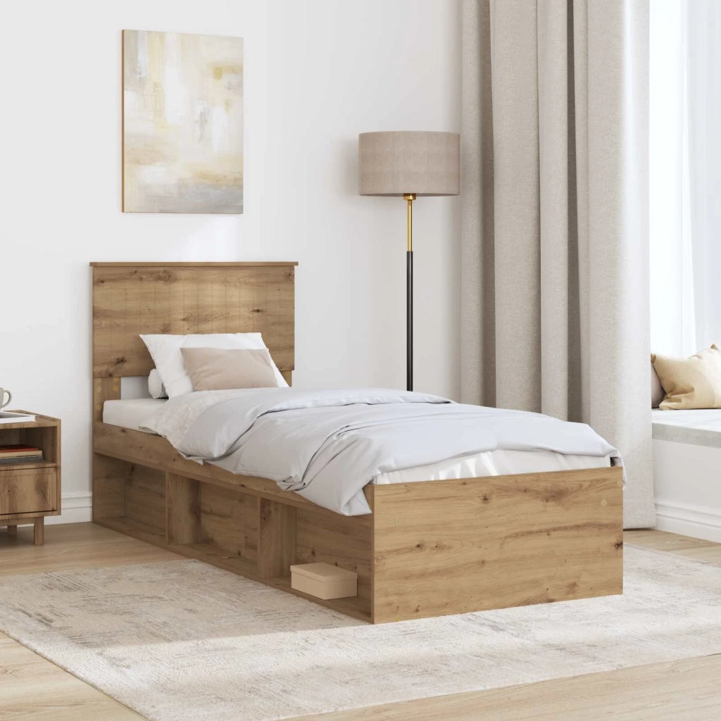Struttura del letto con testiera Rovere Artigianale 75 x 190 cm