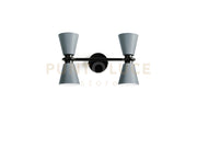 GRAAL APPLIQUE DA PARETE 4 LUCI METALLO GRIGIO E NERO ATTACCO G9 D.10CM