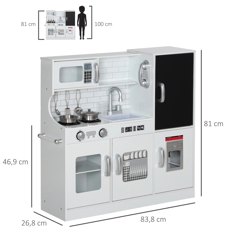Cucina Giocattolo Bambini ¨C zephmum ¨C Bianco 83.8x26.8x81 cm
