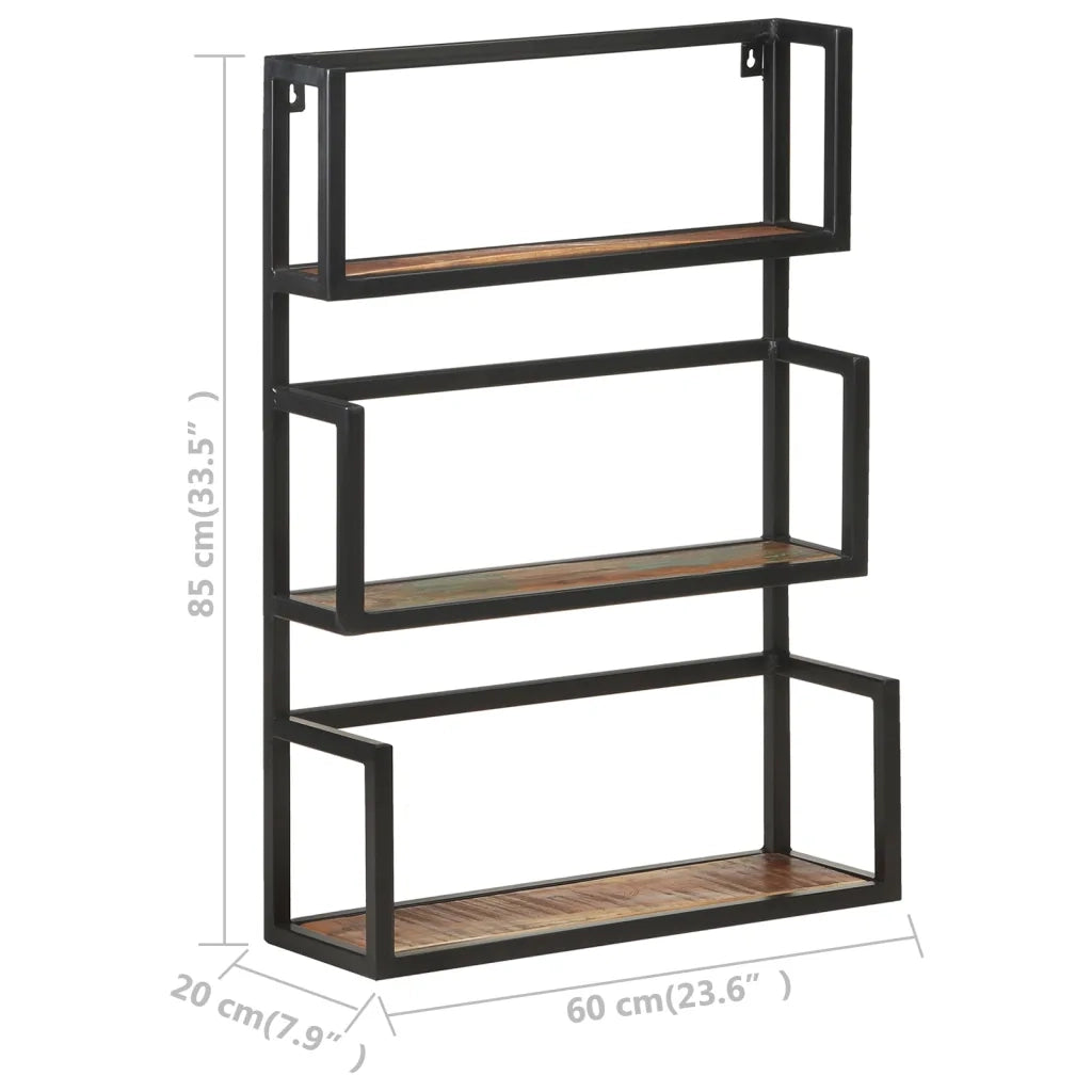 Scaffale a Muro 60x20x85 cm in Legno Massello di Recupero 321075
