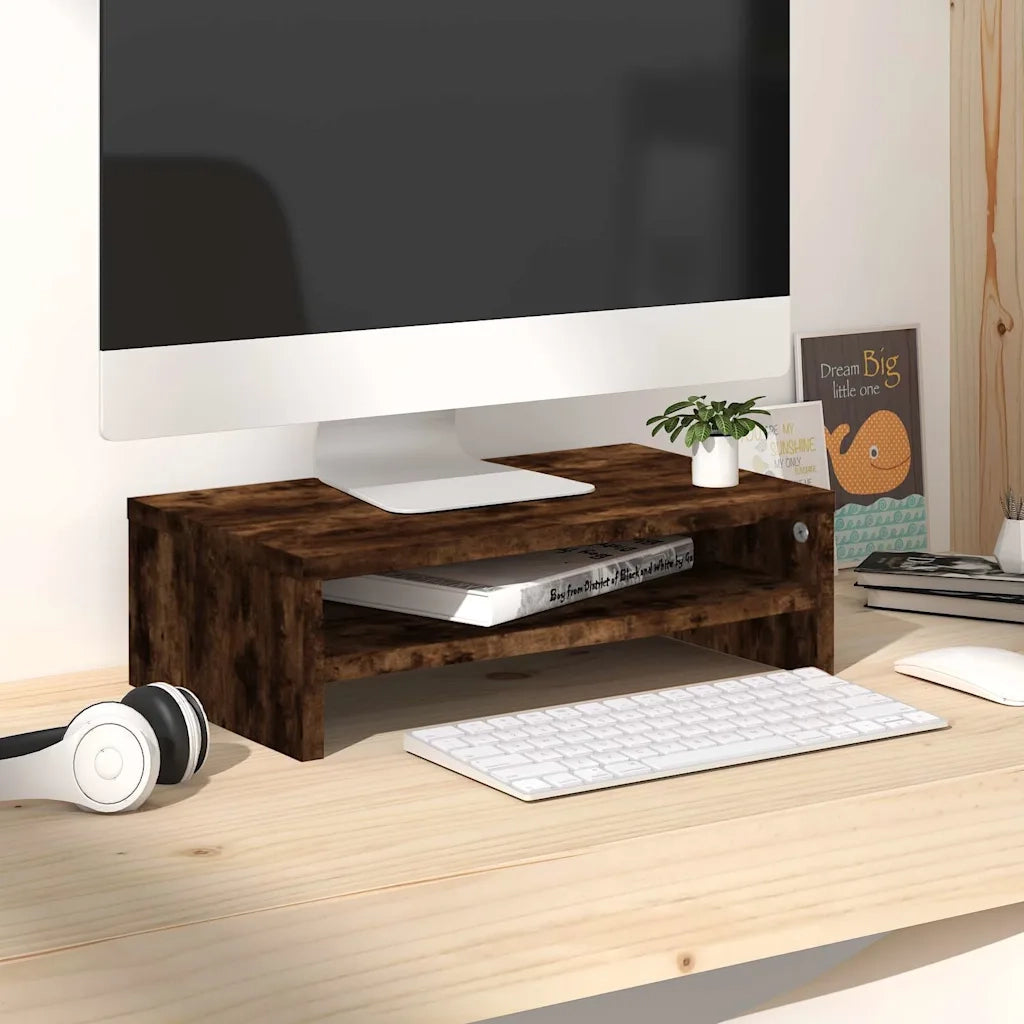 Supporto per Monitor Rovere Fumo 42x24x13 cm Legno Multistrato CFW4402095