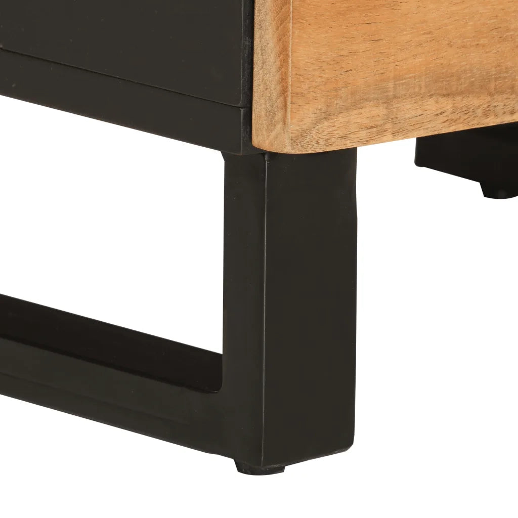 Credenza con 3 Ante 40x33x110 cm Legno Massello Acacia e Ferro 352930