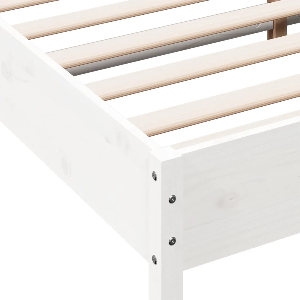 Giroletto senza Materasso Bianco 180x200 cm Legno Massello Pino