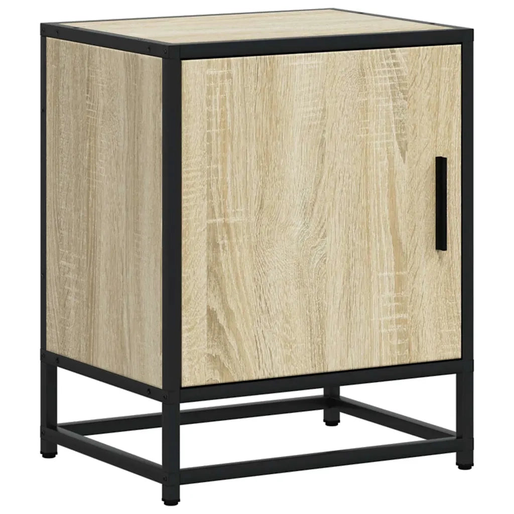 Comodini 2pz Rovere Sonoma 40x31x50cm Legno Multistrato Metallo 848712