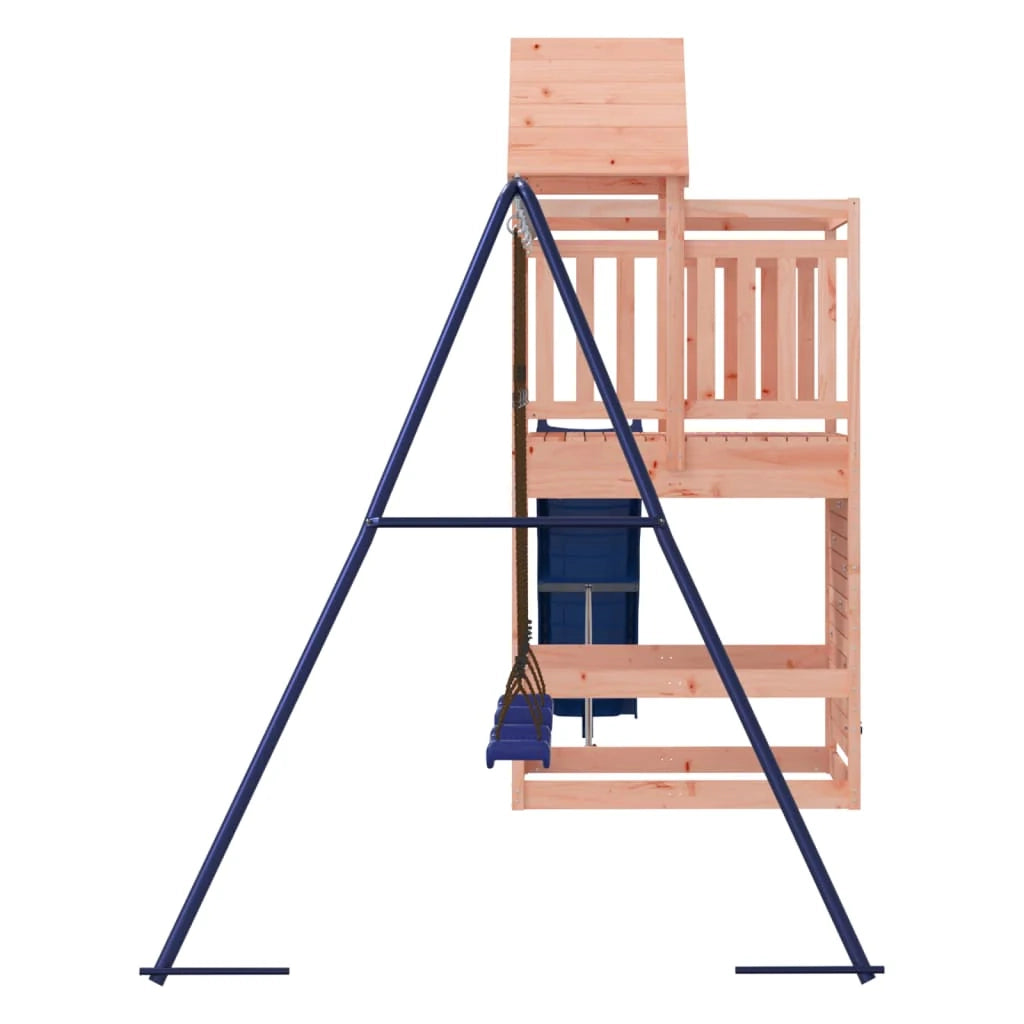 Area giochi all'aperto con altalene scivolo e robuste strutture per arrampicarsi  giochi da giardino 525 x 199 x 249 cm legno massello di abete Douglas 02_0004835