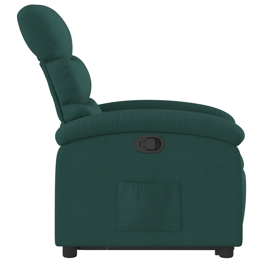 Poltrona | Sedia Relax Alzapersona Reclinabile Verde Scuro in Tessuto