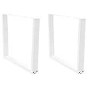 Set di 2 gambe per tavolo da pranzo a forma di V 100 x 72 cm con piedini regolabili stile moderno acciaio bianco 02_0056943