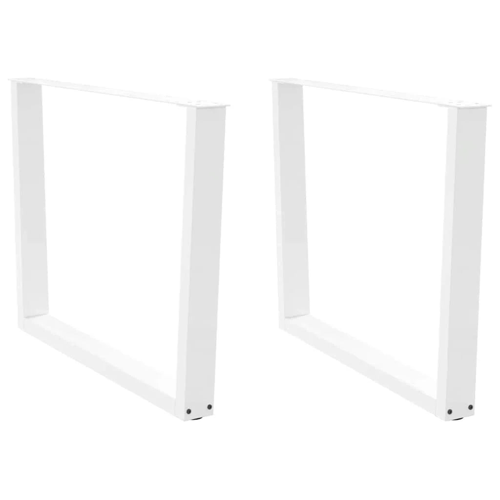 Set di 2 gambe per tavolo da pranzo a forma di V 100 x 72 cm con piedini regolabili stile moderno acciaio bianco 02_0056943