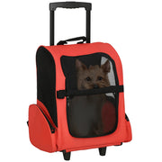 Carrello Trasportino per Cani 2 in 1 ¨C Zephmum ¨C Rosso 42x25x55 cm