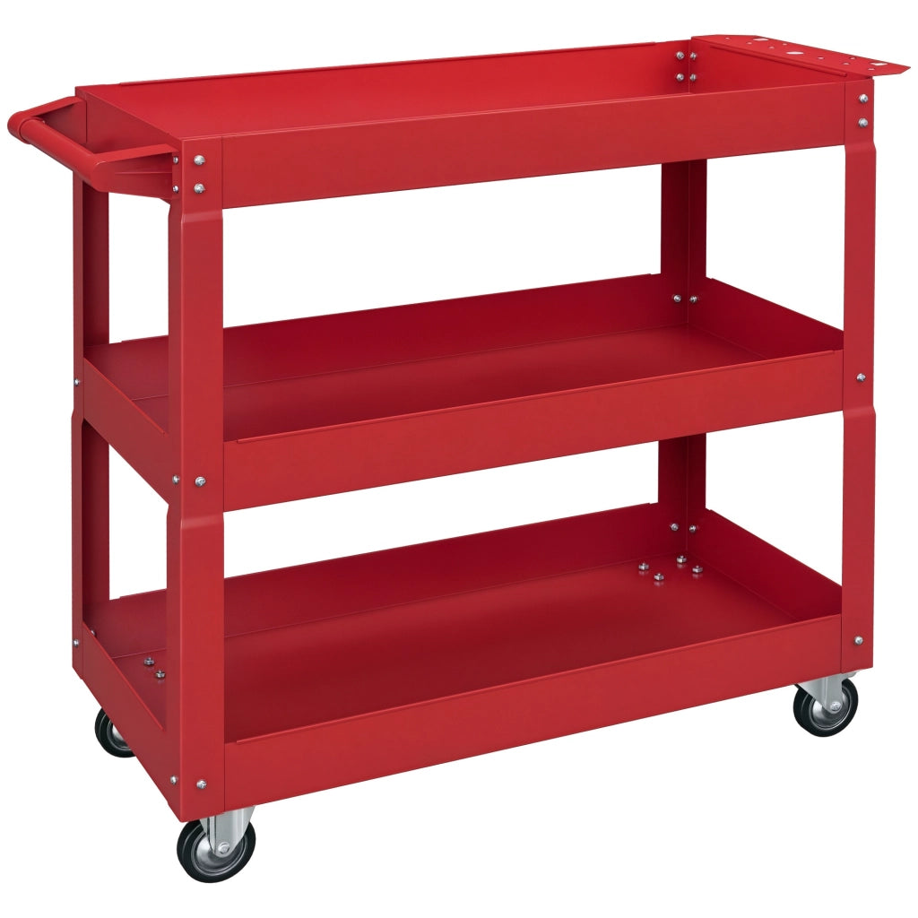 Carrello Portautensili in Acciaio con 3 Ripiani ¨C zephmum ¨C 83x35,3x76 cm Rosso