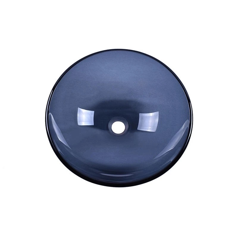 Lavabo da appoggio in vetro nero 380x380x130 mm senza piletta