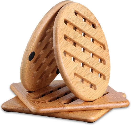 Sostegni in Bambù Naturale - Resistente al Calore - Set da 4 - 15cm
