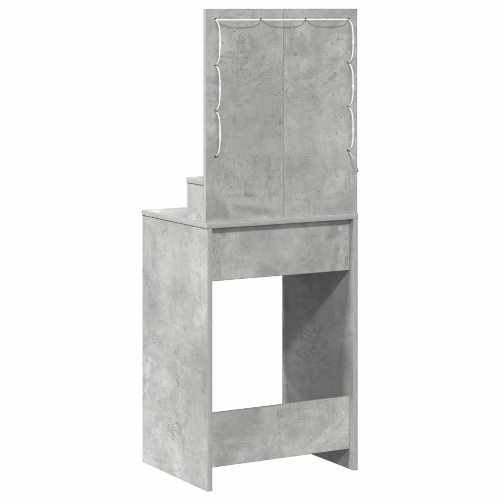 Tavolo da Trucco con cassetto Grigio cemento 50 x 41 x 135 cm 865094