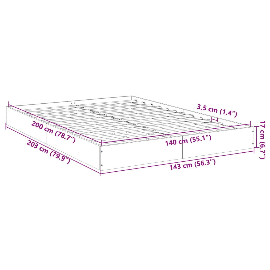 Giroletto Bianco 140x200 cm in Legno Multistrato 842021