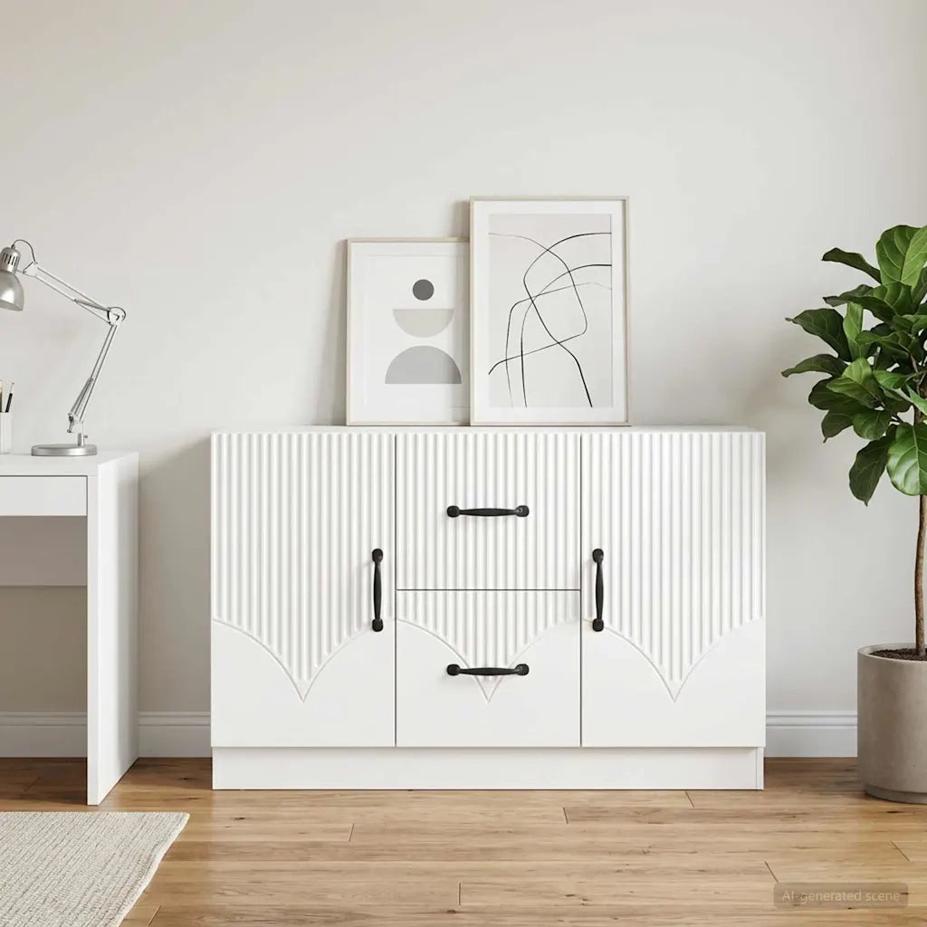 Credenza Bianco Lucido 89 x 34,5 x 57 cm Legno ingegnerizzato 895349