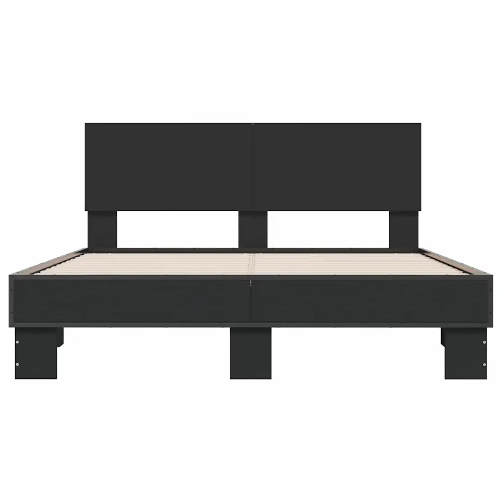 Giroletto Nero 120x190 cm in Legno Multistrato e Metallo 3280202