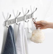 Hanger per abito in acciaio inossidabile - moderno asse da giacca con 4 ganci - armadio a muro per abiti - MEIJO (argento, 2 pezzi)