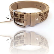 Trade Shop - Cinta Cintura Uomo Pelle Tessuto Beige Nd-865 Elegante Glamour Fashion -