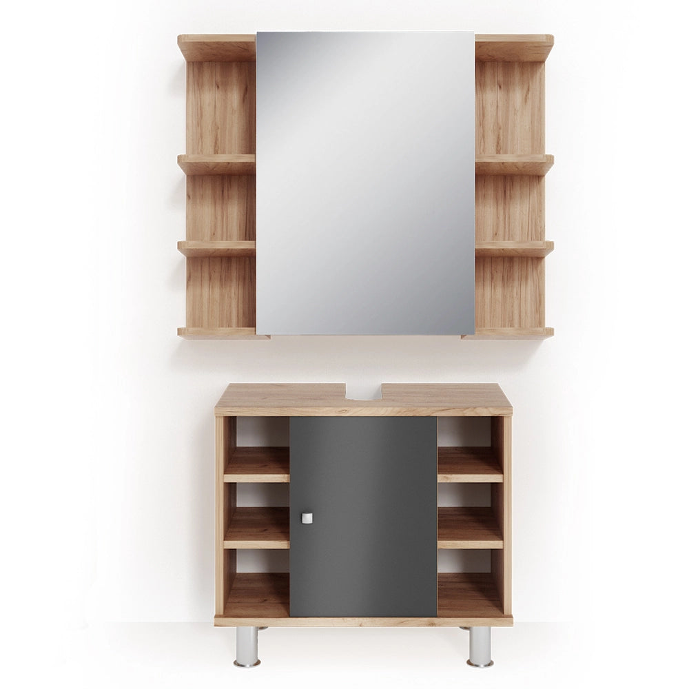 Vicco Set mobili bagno Rovere 2 parti