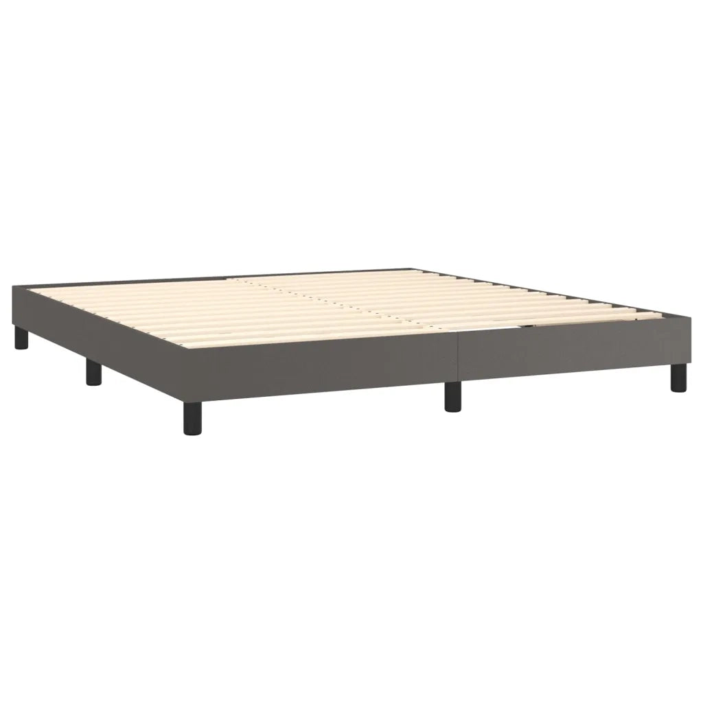 Giroletto a Molle con Materasso Grigio 160x200 cm in Similpelle 3130791