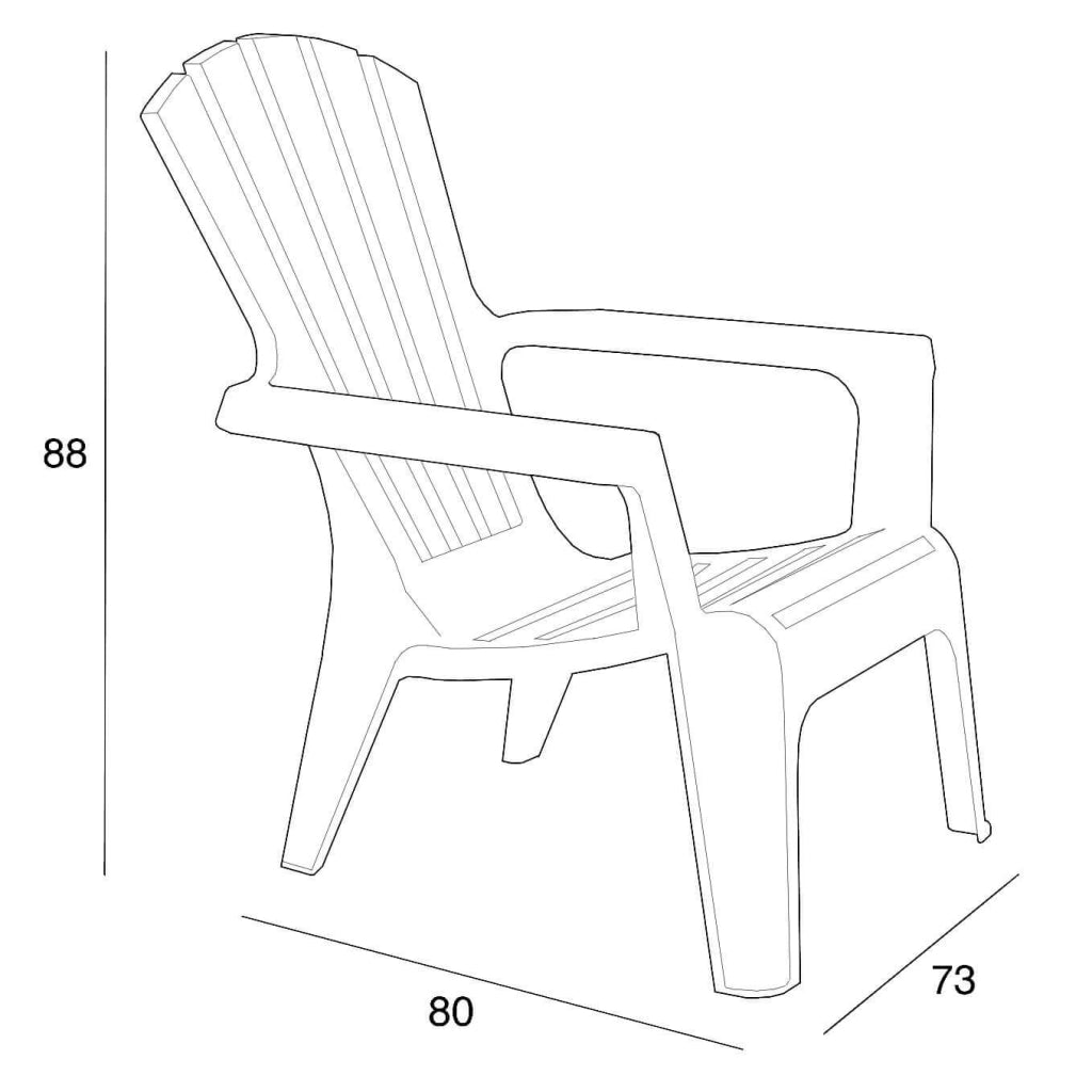 Poltrona da Giardino in Polipropilene cm 73x80x88 - MARYLAND