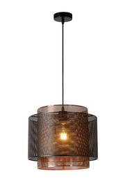 Lampada a sospensione Lucide Orrin nera Ø34 E27 60W