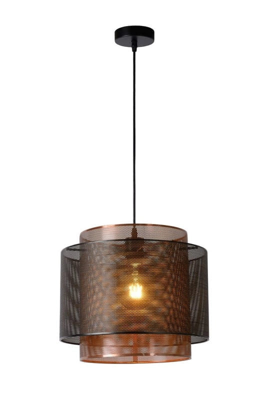 Lampada a sospensione Lucide Orrin nera Ø34 E27 60W