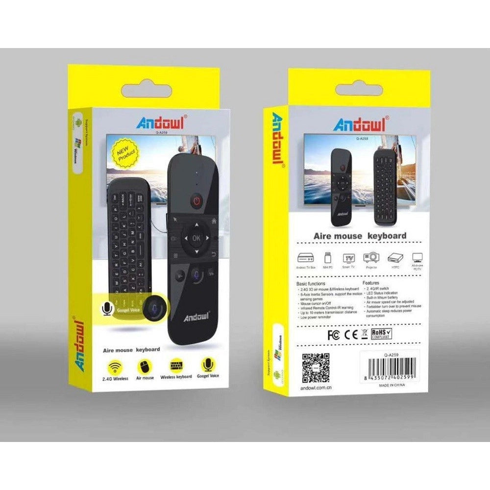 Trade Shop - Telecomando Controllo Remoto Tastiera Wireless Air Mouse Q-a259 Per Box Smart Tv -