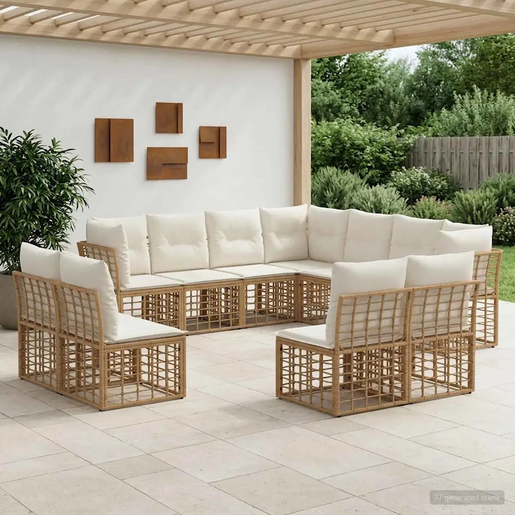 Set di divani da esterno Naturale Poliestere
