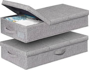 Cassa di archiviazione pieghevole - Cassa sotto letto per abbigliamento e coperte - 2 pezzi