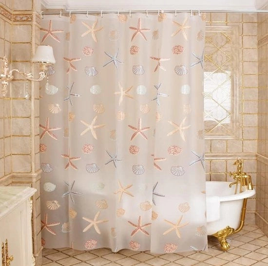 Gordino impermeabile per bagno in PEVA con griglia doccia e ganci 183 cm, tenda anti-muffa