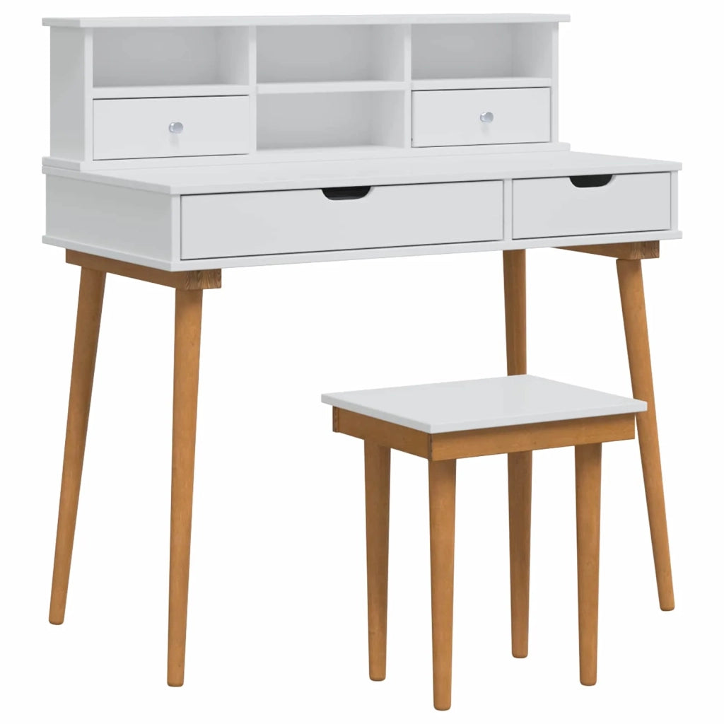 Set Tavolo da Trucco FAUSKE 3 pcs Bianco 100 x 50 x 103,5 cm 3438588