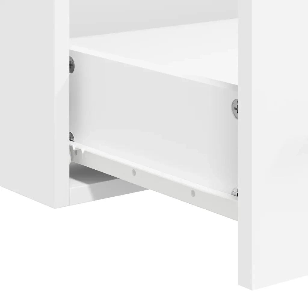 Mobile da Bagno con Specchio Bianco in Legno Multistrato 833879
