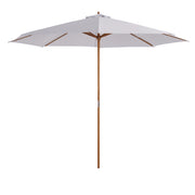 Ombrellone da Giardino 3x2.5 m ¨C zephmum ¨C Legno Bamb¨´ Poliestere Bianco