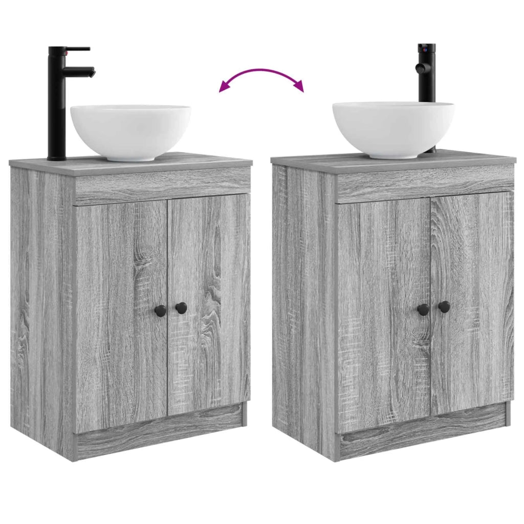 Mobile da bagno con lavabo Sonoma grigio 54 x 35 x 83 cm 890119
