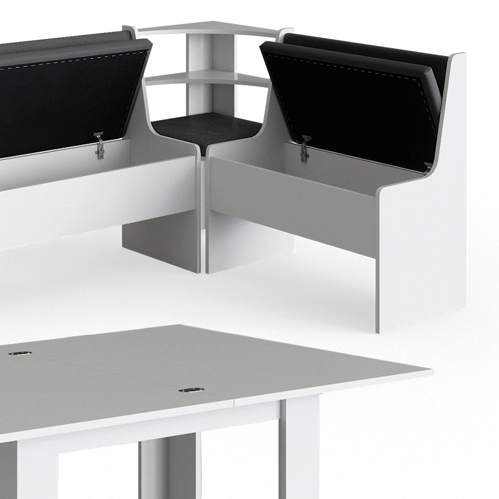 Vicco Gruppo panca ad angolo Bianco 150 x 41.5 cm con tavolo
