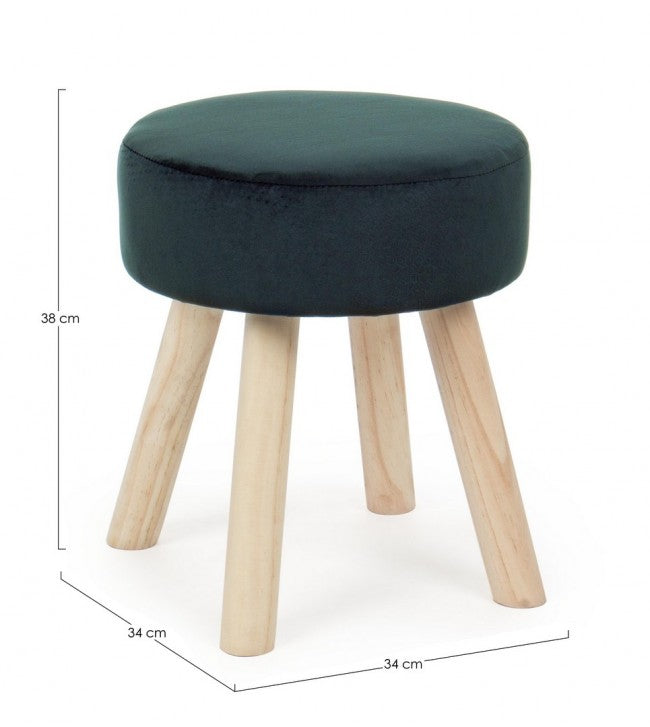 Set 2 Sgabelli  34x34x38 cm in Velluto Adeline Jungle