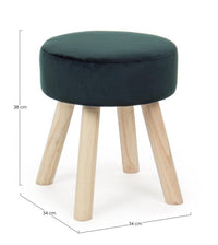 Set 2 Sgabelli  34x34x38 cm in Velluto Adeline Jungle