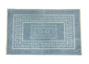 Tappeto Bagno Doccia Spugna Tinta Unita Torino Tappetino Super Assorbente In Cotone Pelo Corto Con Greca - 60x90 - Azzurro