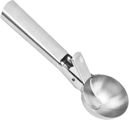 Scoppiettatore per gelato e brioche in acciaio inossidabile con grilletto per gelati di yogurto congelato - Dimensione grande - Per formare palline di carne, purè di patate e muffin, spremere gelato e sorretto di gelato