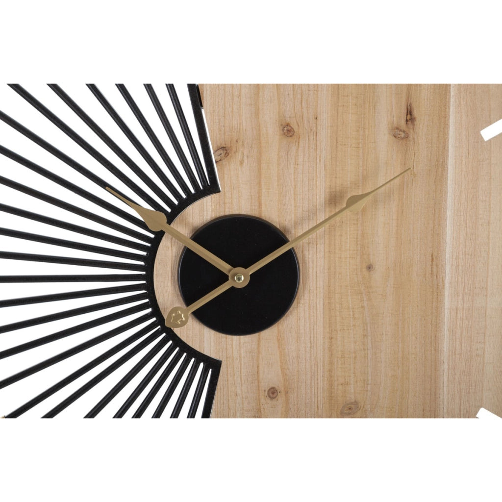 Orologio da parete Wordy in ferro e legno multicolor