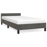 Letto singolo | Letto per adulti | Giroletto senza Materasso Grigio Scuro 90x190 cm Velluto