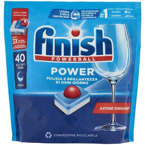 TABS FINISH POWERBAL ALL 1 PER LAVASTOVIGLIE 40 CAPS CLASSICO