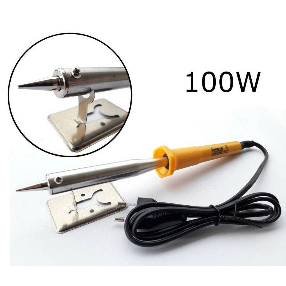Trade Shop - Saldatore A Stagno Elettrico Professionale 100 Watt Con Base Di Appaggio P702100 -