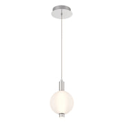 Sospensione Quintiesse Palmas sfera bianca nichel LED 12W