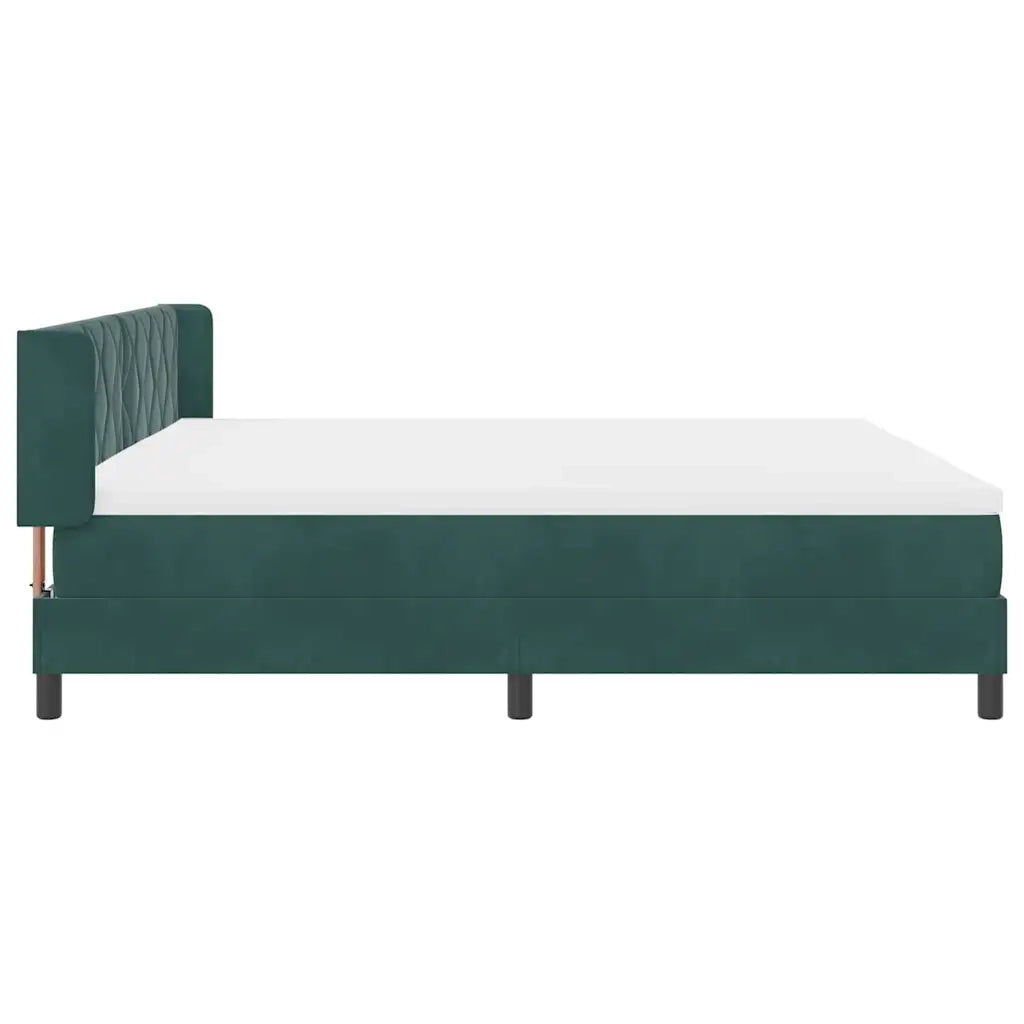 Letto a molle con materasso Verde Scuro 200 x 200 cm Poliestere 3341543
